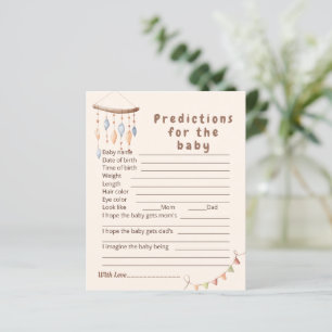Boho nursery Predictions for the baby game.