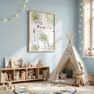 BOHO NURSERY SAFARI ANIMAL POSTER