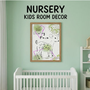 BOHO NURSERY SAFARI ANIMAL POSTER