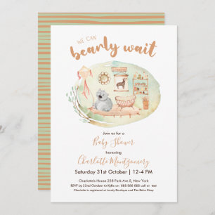 Boho Nursery We Can Bearly Wait Baby Shower Invitation