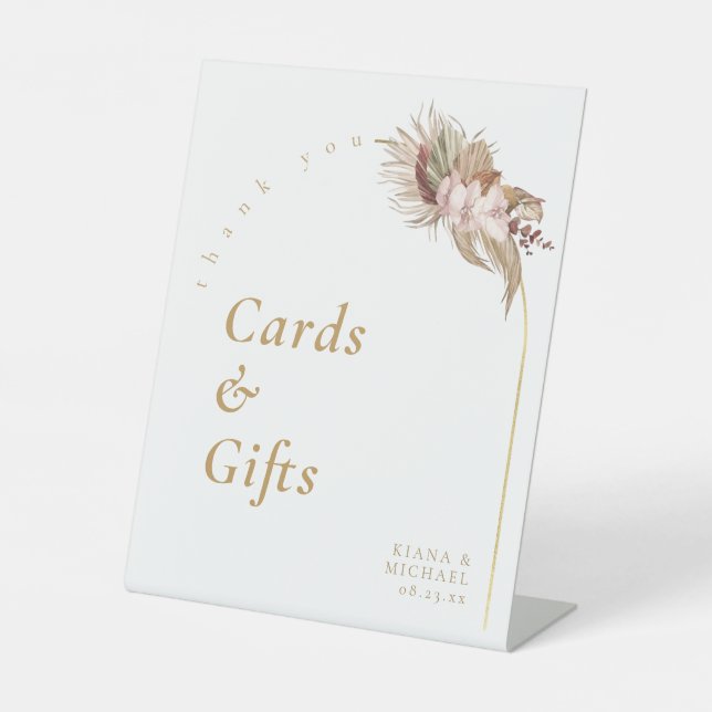 Boho Oasis Bouquet Arch Cards Gifts White ID959 Pedestal Sign (Front)