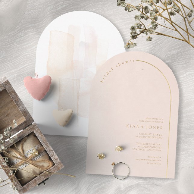 Boho Oasis Bridal Shower Blush Arch ID959 Invitation (Creator Uploaded)