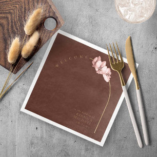 Boho Oasis Orchid Arch Wedding Welcome ID959  Napkin