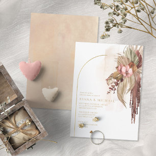 Boho Oasis Wedding Floral Rehearsal Dinner ID959 Invitation