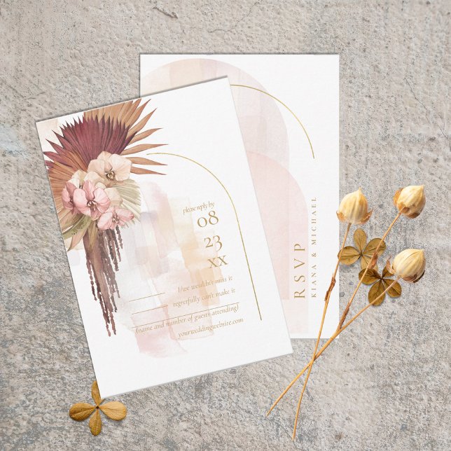 Boho Oasis Wedding ID959 RSVP Card (Creator Uploaded)
