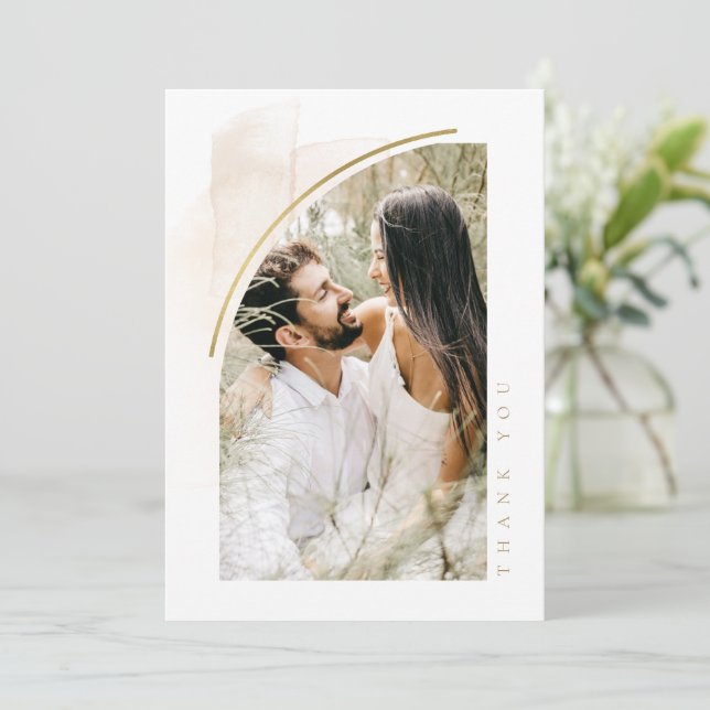 Boho Oasis Wedding Photo Thank You ID959 (Standing Front)