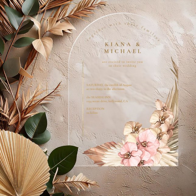 Boho Oasis Wedding Transparent ID959 Acrylic Invitations (Creator Uploaded)