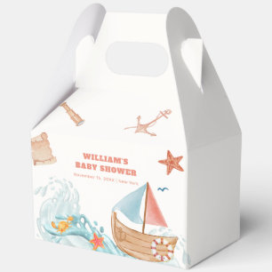 Boho Ocean Boy Adventure Sailboat Baby Shower  Favour Box