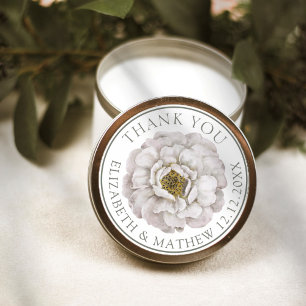 Boho Off White Flower Wedding Favour Classic Round Sticker