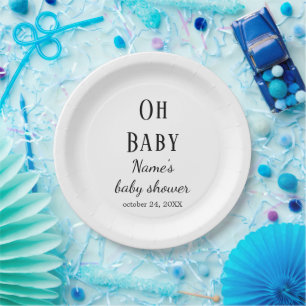 Boho Oh Baby Shower Paper Plates