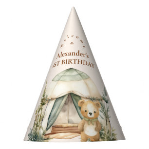Boho One Happy Camper 1st Birthday Party Hat