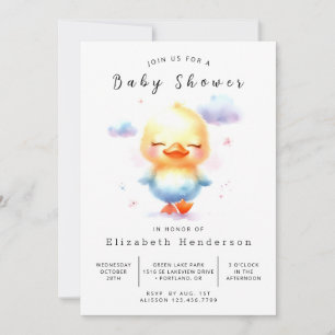 Boho Online Duck Baby Shower Invitation