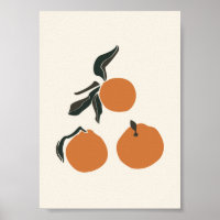 Boho Orange Fruit Tropical Summer Print