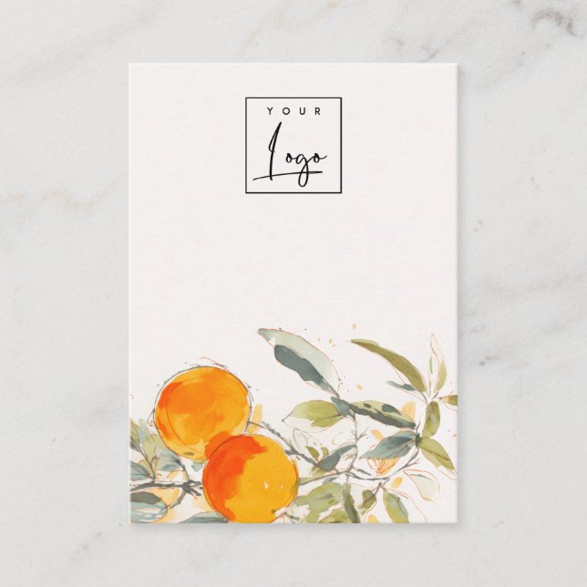 Boho Orange Fruity Logo Blank Jewellery Display Business Card (Front)