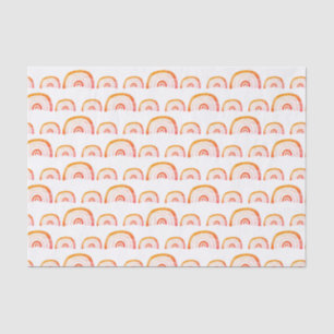 Boho Orange Watercolor Rainbow pattern Tissue Paper