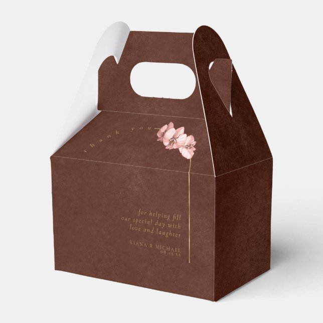 Boho Orchid Arch Wedding Thank You ID959 Favour Box (Front Side)
