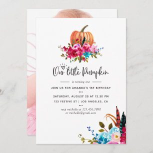 Boho Our little Pumpkin Any Age Birthday Party Invitation