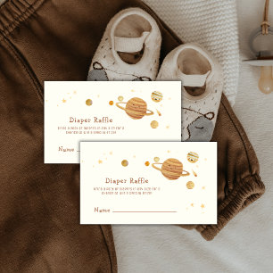 Boho Outer Space Solar Diaper Raffle Baby Shower Enclosure Card