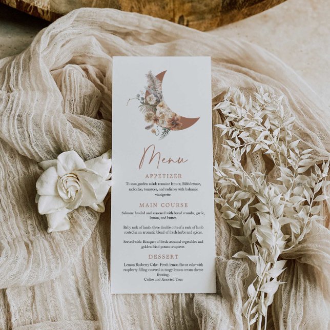 Boho Over the Moon Baby Shower Menu (Creator Uploaded)