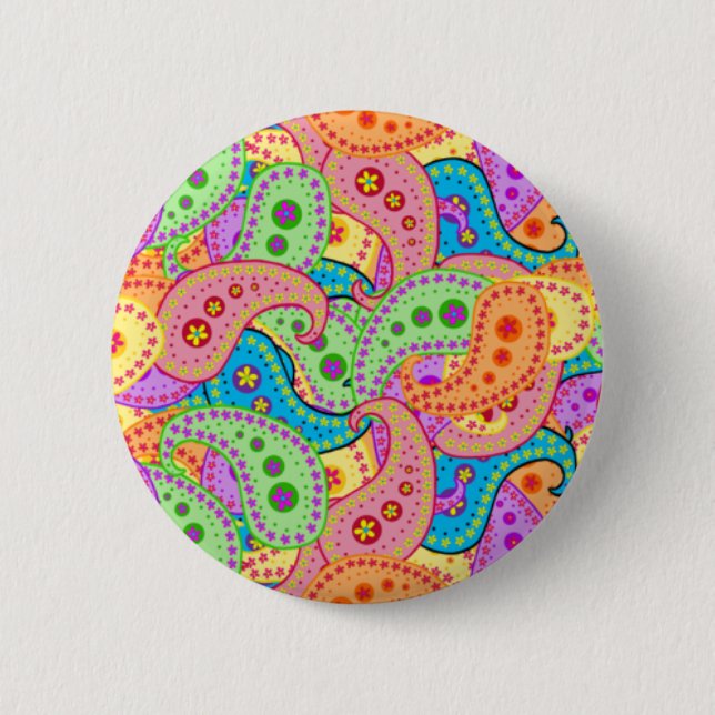 Boho Paisley 6 Cm Round Badge (Front)