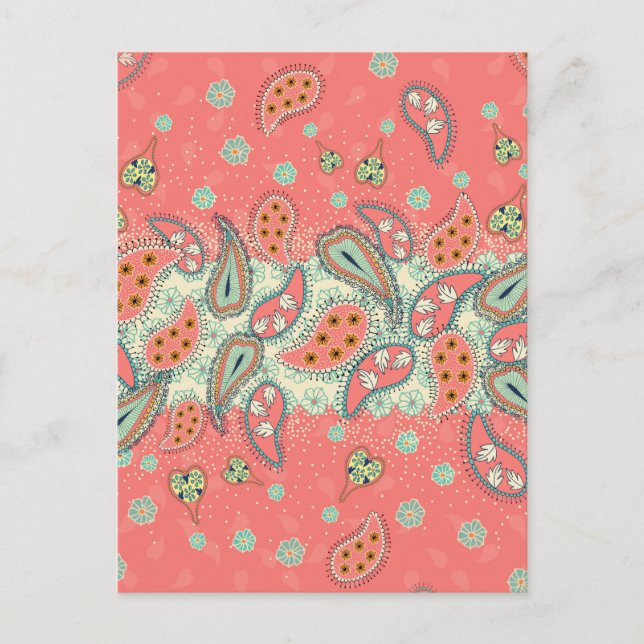 Boho Paisley Border Postcard (Front)