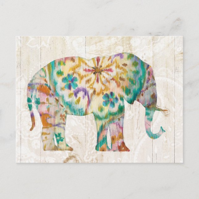 Boho Paisley Elephant I Postcard (Front)