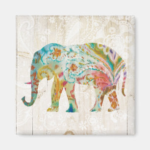 Boho Paisley Elephant II Magnet