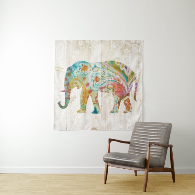 Boho Paisley Elephant II Tapestry (In Situ (Horizontal))