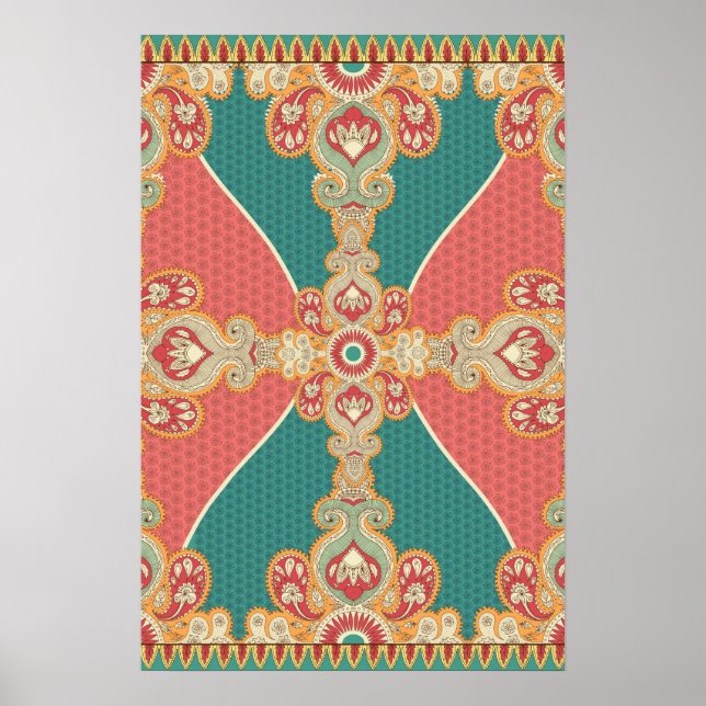 Boho Paisley Large Art Poster (Front)