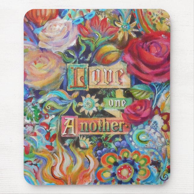 Boho Paisley Love Mousepad (Front)