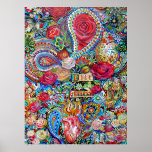 Boho Paisley Love One Another Poster
