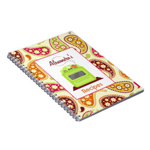 Boho Paisley & Retro Stove Recipe Notebook