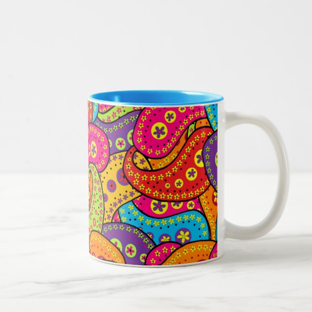 Boho Paisley Two-Tone Coffee Mug (Right)