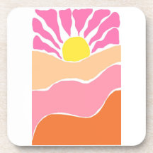 Boho pale pink and orange sunset