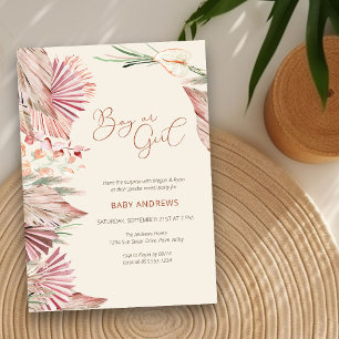 Boho Palm Dried Tropical Foliage Gender Reveal Invitation