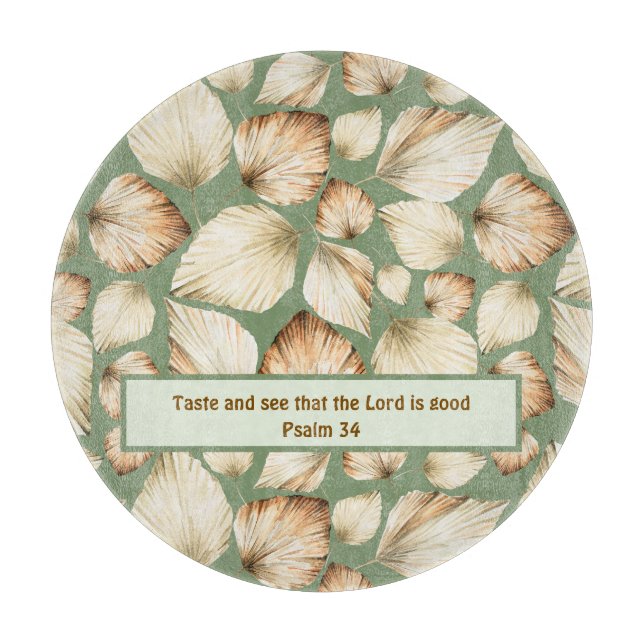 Boho Palm Leaf Scripture Blessing Cutting Board (Front)