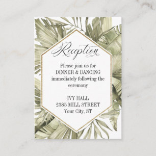 Boho Palm Leaf Wedding Frame Enclosure Card