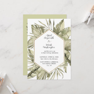 Boho Palm Leaf Wedding Frame Invitation