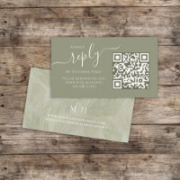 Boho Palm Leaves Botanical Foliage QR Code RSVP