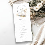 Boho Palm Sailboat Seascape Wedding Program<br><div class="desc">If you need any other matching product or customisation,  kindly message via Zazzle.</div>