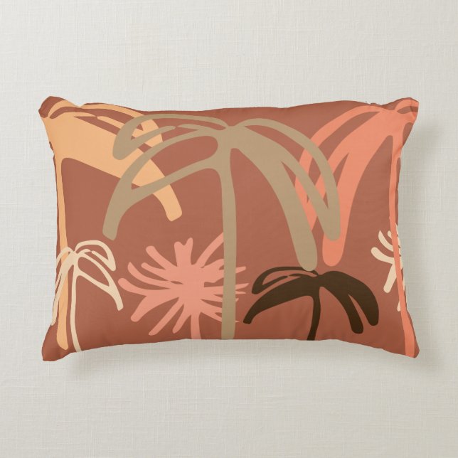 Boho Palm Trees Clay Decorative Cushion (Front)