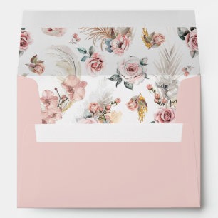 Boho Pampas Baby Shower Envelope Floral Liner