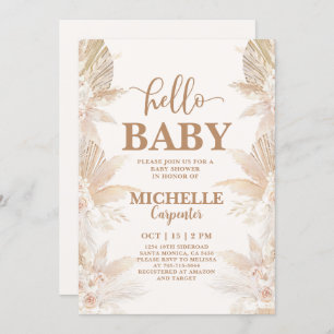 Boho Pampas Baby Shower Invitation