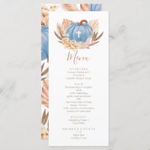 Boho Pampas blue Pumpkin religious Menu