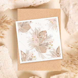 Boho pampas dried grass watercolor pattern desert napkin