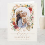 Boho Pampas Floral Happy Mother's Day Card<br><div class="desc">This elegant design features various watercolor florals mixed with greenery foliage and airy pampas grass in various shades of red,  blush,  yellow and green.</div>