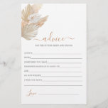 Boho Pampas Grass Advice for the Bride card<br><div class="desc">Boho Pampas Grass advice for the bride card</div>