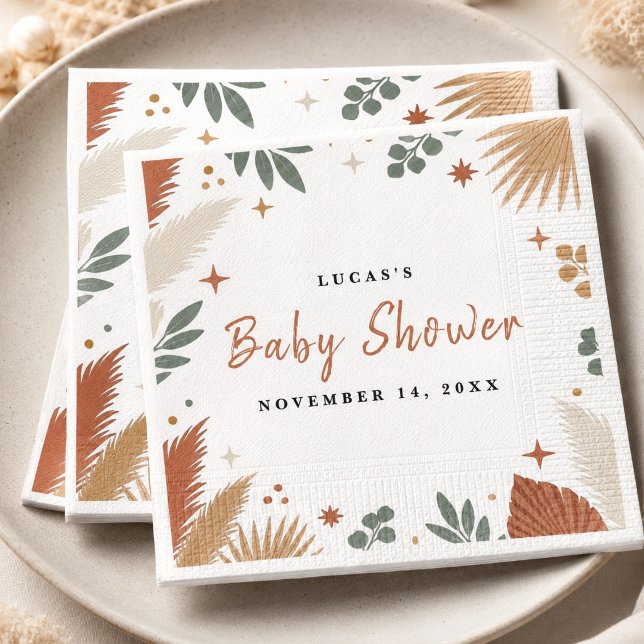 Boho Pampas Grass and Eucalyptus Botanical Napkin (Boho Pampas Grass and Eucalyptus Botanical Napkins)