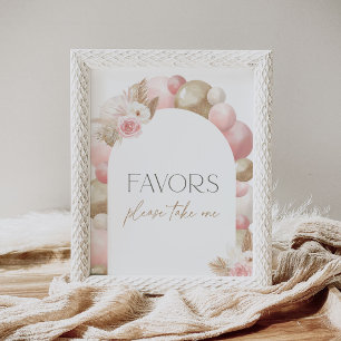 Boho Pampas Grass Arch Baby Shower Favours Sign