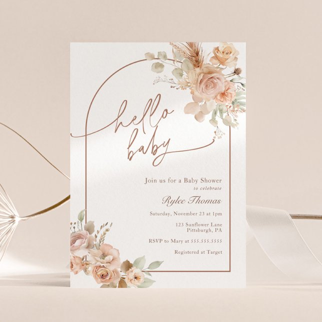 Boho Pampas Grass Baby Shower Arch Invitation (Creator Uploaded)